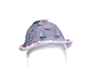 Yo Club Baby Girl Summer Hat Boats Blue (0-6mths)