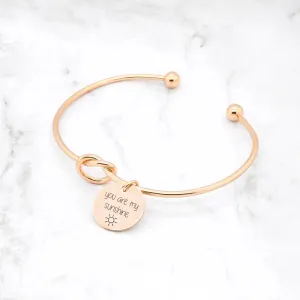 You Are My Sunshine Bracelet - Gold Knot Bangle