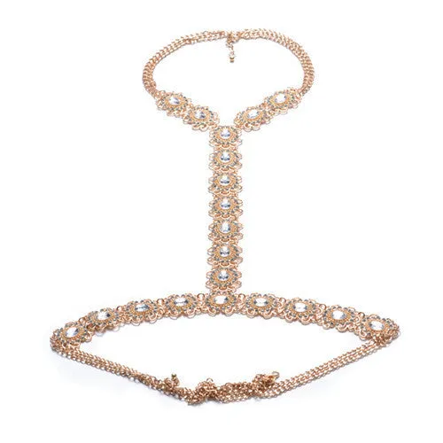 ZA Long Body Chain DIY Handmade Luxury Blue Red Gem Fashion Crystal Necklace Pendant Set Statement Summer Vacation