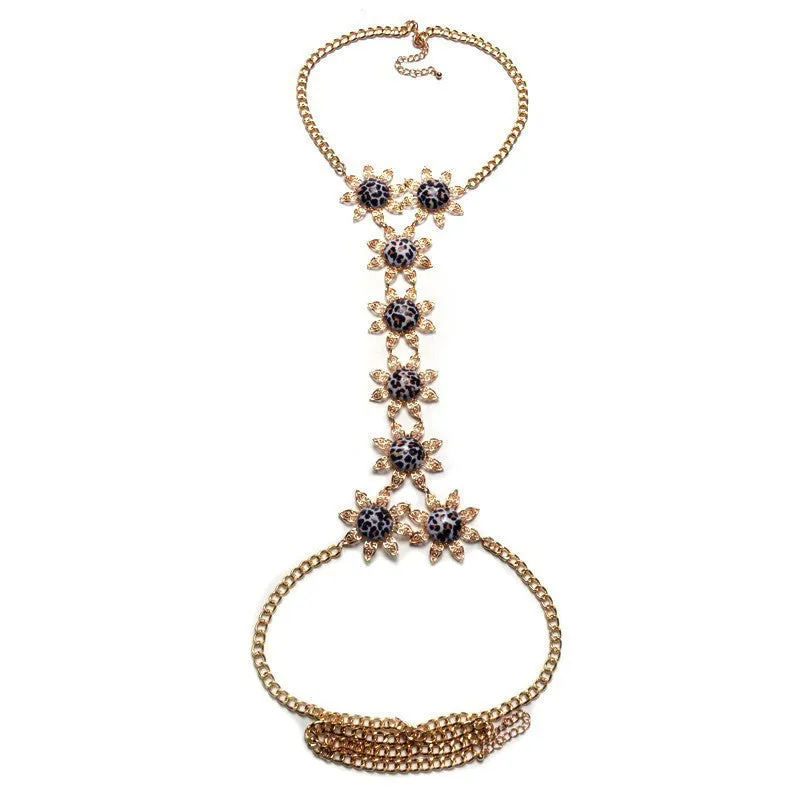 ZA Long Body Chain DIY Handmade Luxury Blue Red Gem Fashion Crystal Necklace Pendant Set Statement Summer Vacation