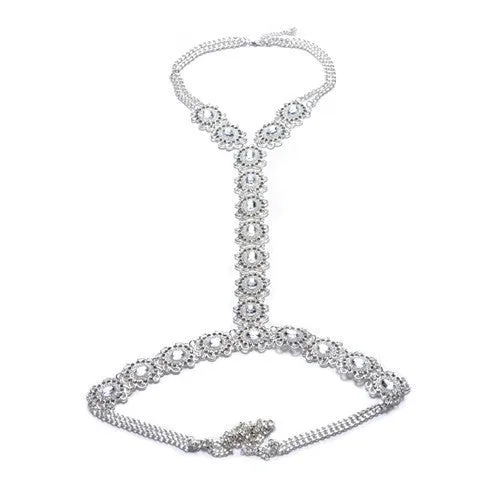 ZA Long Body Chain DIY Handmade Luxury Blue Red Gem Fashion Crystal Necklace Pendant Set Statement Vacation