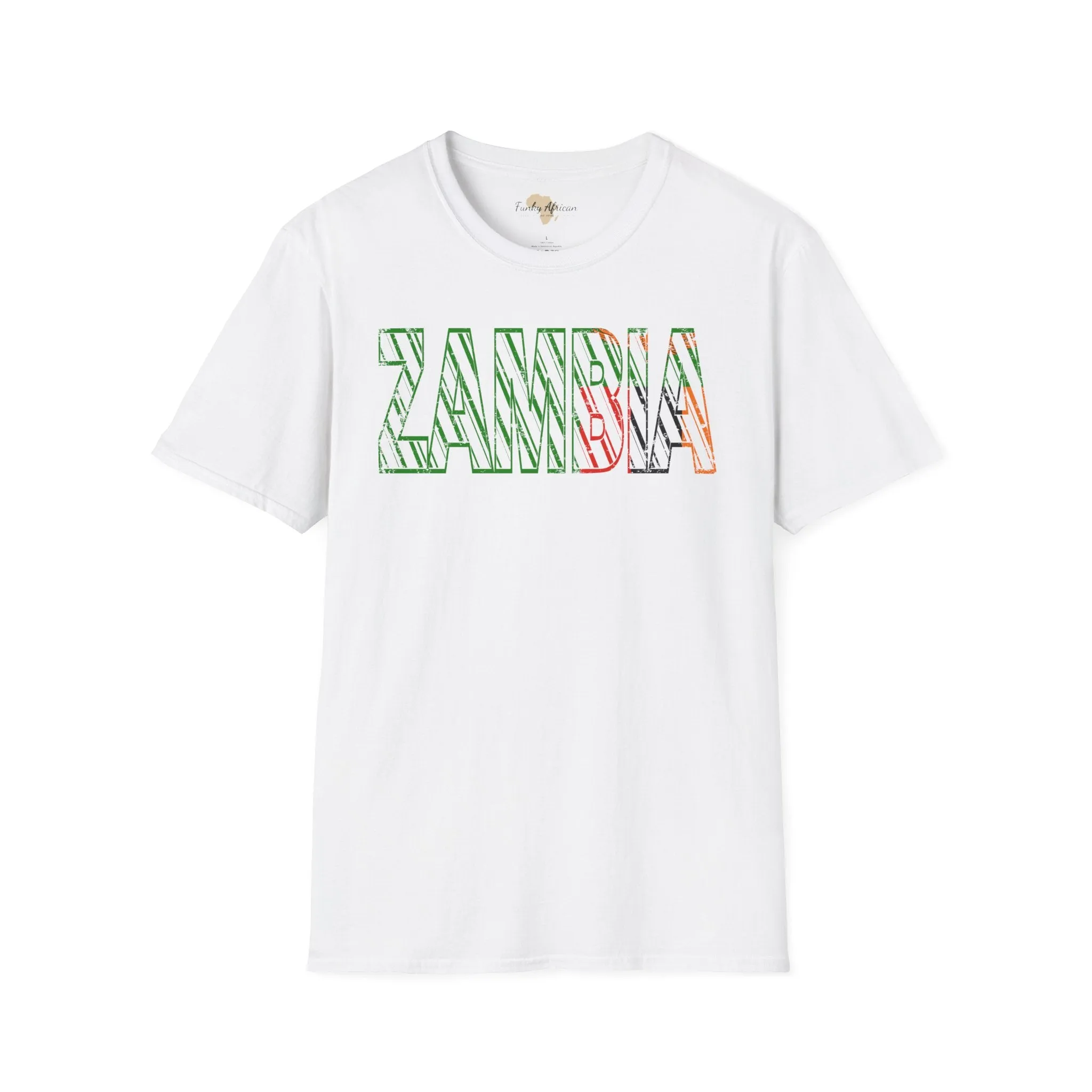Zambia text unisex softstyle tee