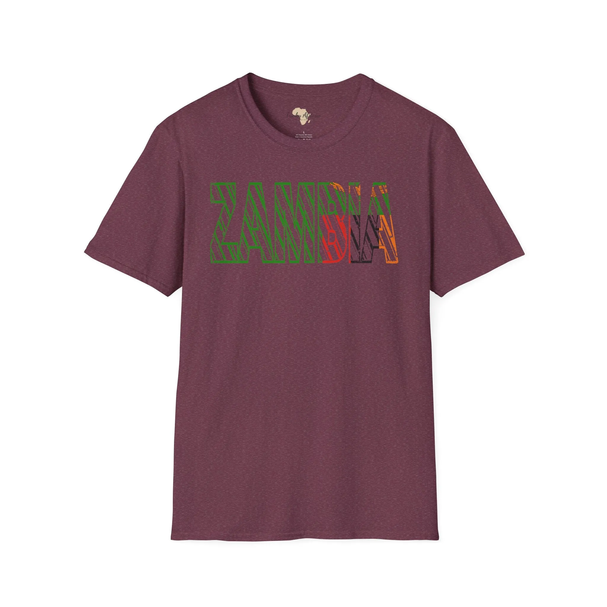 Zambia text unisex softstyle tee