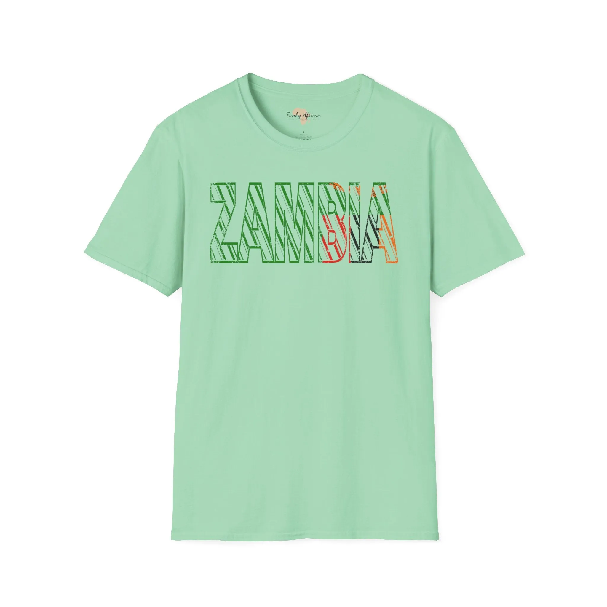 Zambia text unisex softstyle tee