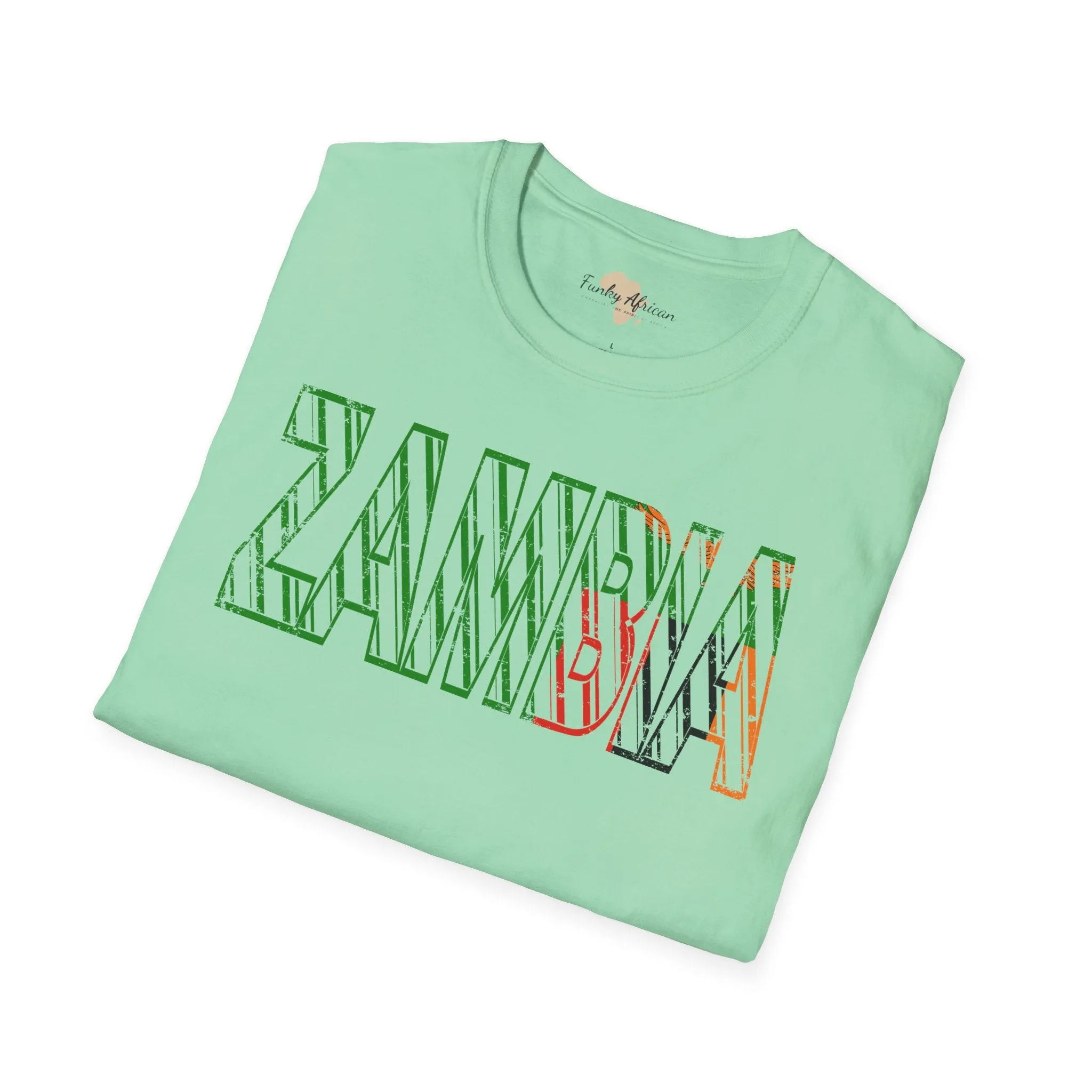 Zambia text unisex softstyle tee