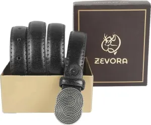 ZEVORA Women Casual, Evening, Formal, Party Black Genuine Leather Belt