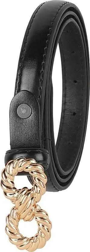 ZEVORA Women Casual, Evening, Formal, Party Black Genuine Leather Belt