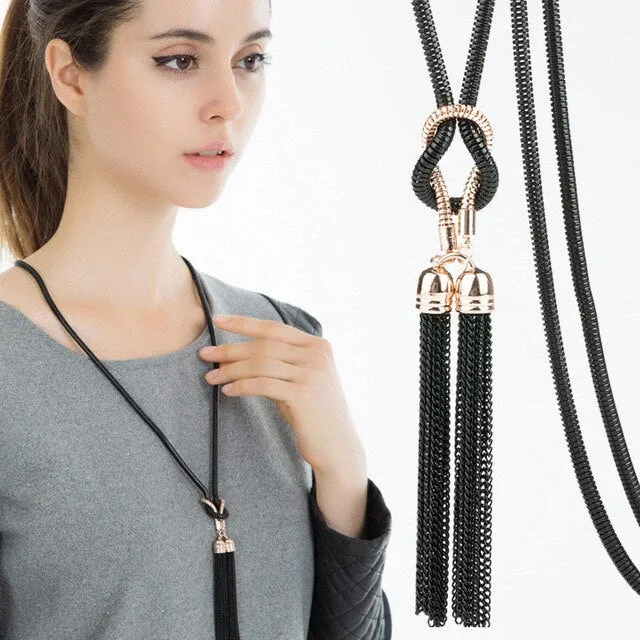 Zircon Snowflake Long women Necklace Sweater Chain