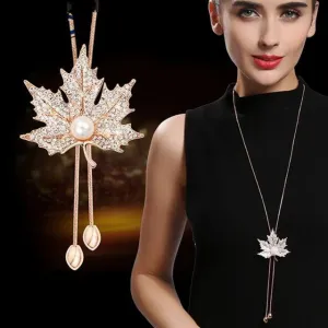 Zircon Snowflake Long women Necklace Sweater Chain