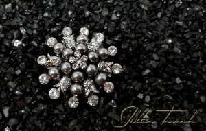 Ziva Pearl Crystal Brooch