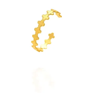 Zoe | Textured Clover Cuff